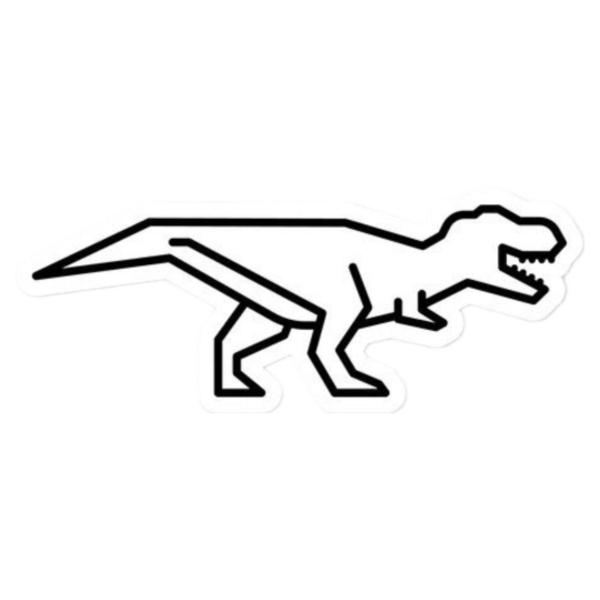 t-rex, tyrannosaurus rex, dinosaur, black, white, sticker